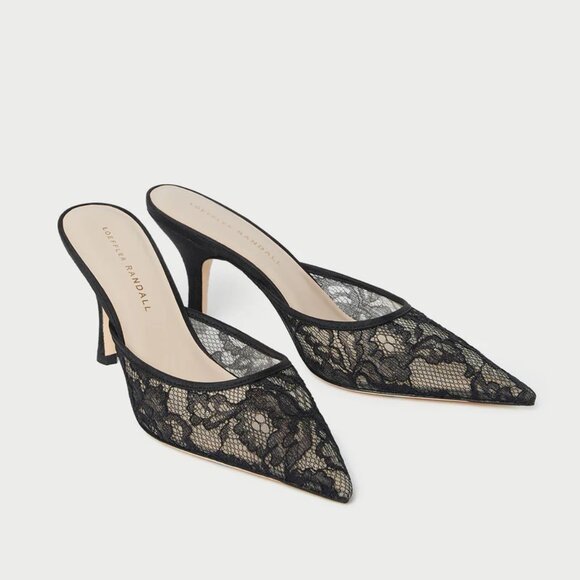 Loeffler Randall Shoes - Loeffler Randall Black Lace Mule NIB, Size 8.5